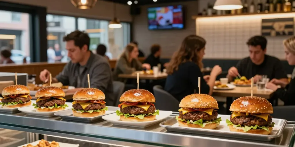 Restaurant halal burger à Paris offrant une cuisine artisanale dans un cadre moderne et convivial.