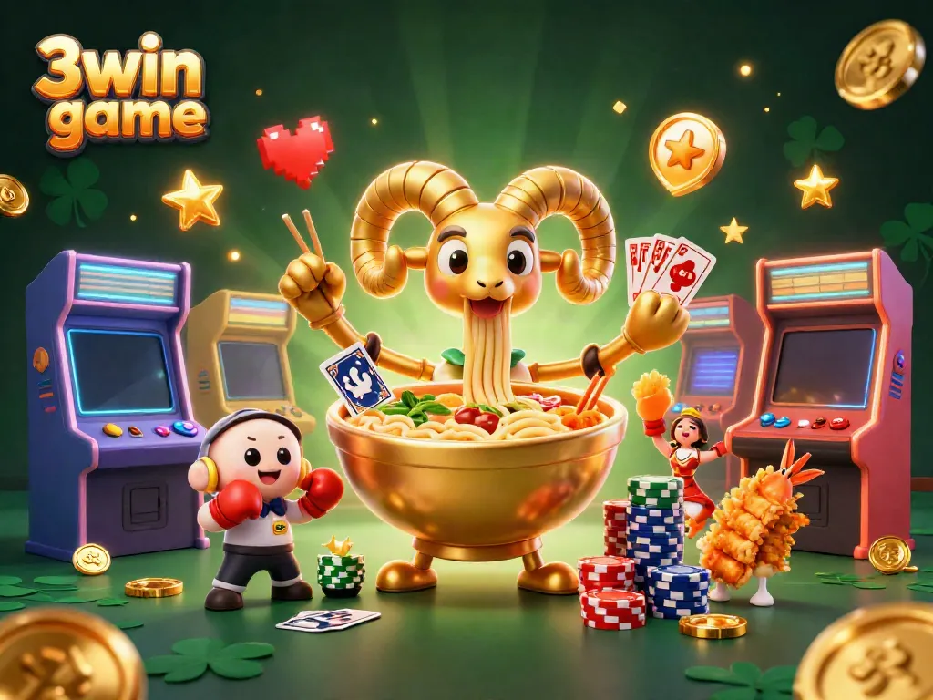 Experience the excitement of 3win game with vibrant 3D casino characters and lively gaming elements.