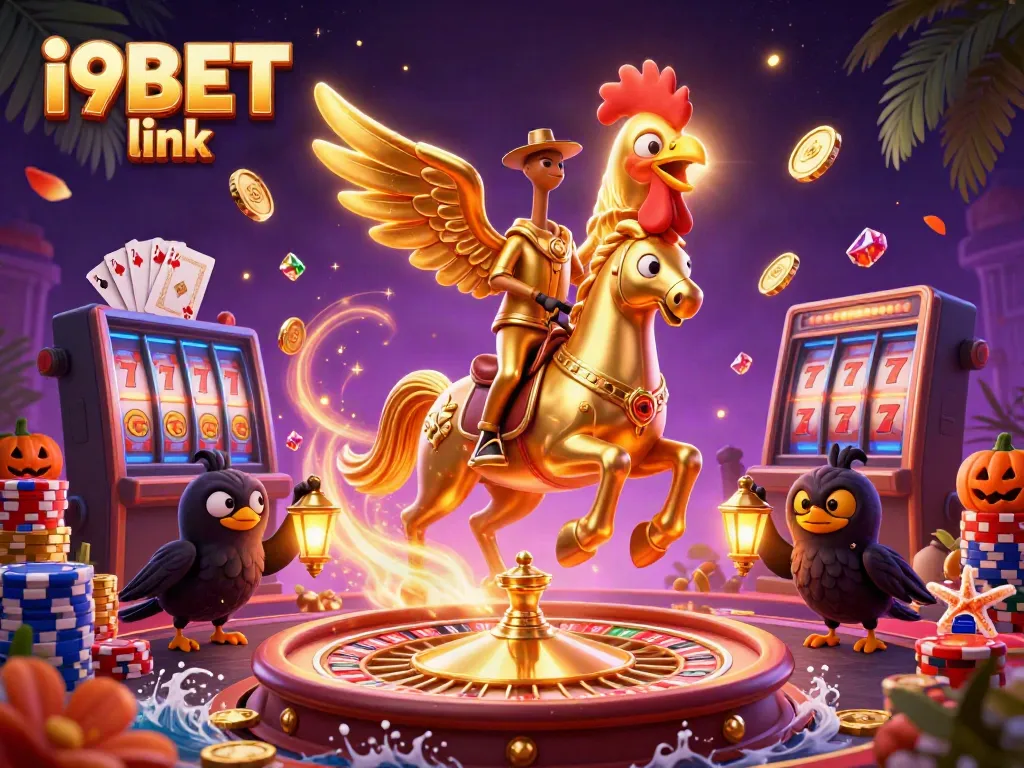 Experience excitement at i9BET link with a vibrant 3D casino scene featuring thrilling games and golden rewards.